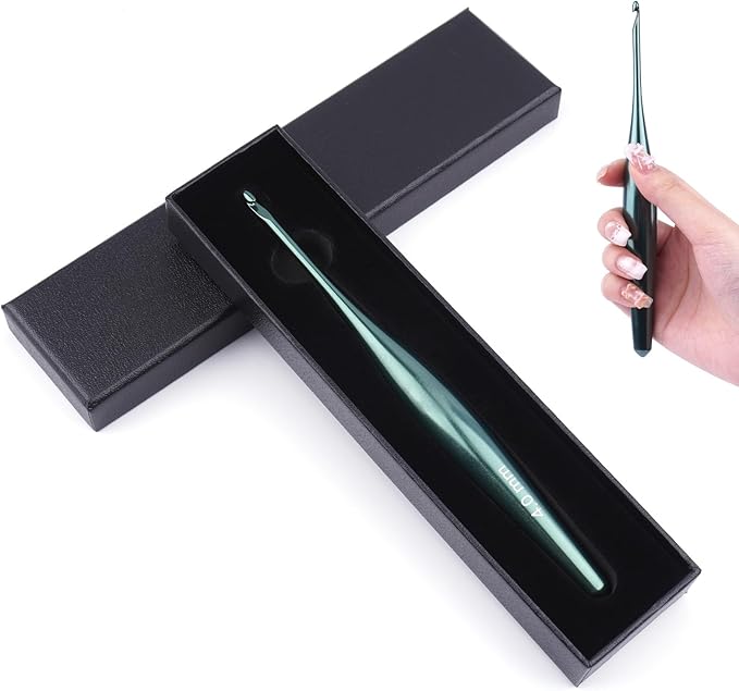 BsHooker 4mm Inline Crochet Hook Ergonomic Aluminum Crochet Hook with Case Crochet Needles for Arthritic Hands,Crcohet Gift for Beginner