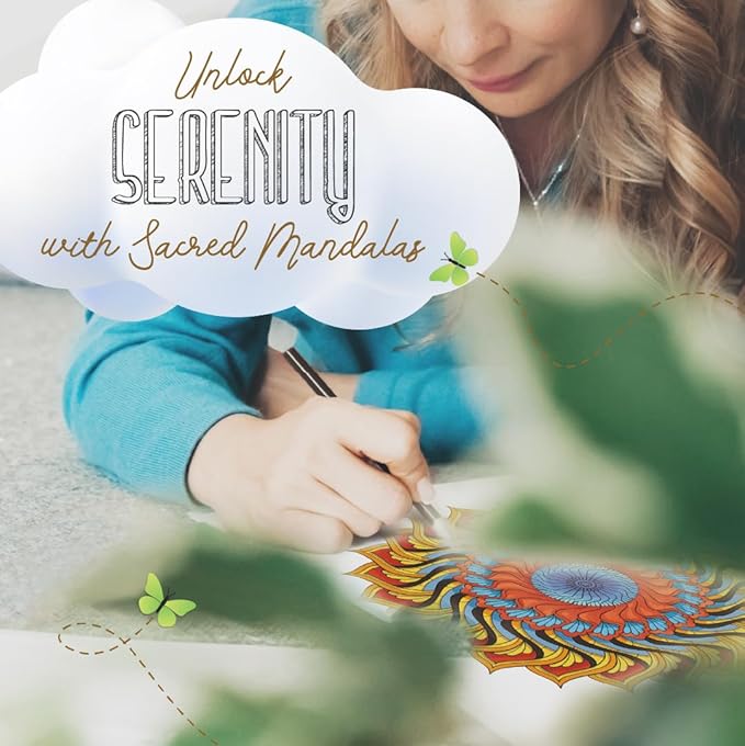 ColorIt Mandalas Volume V Spiral Bound Adult Coloring Book with 50 Mandala Patterns for Relaxation and Stress Relief - Includes Perforated Pages, Thick Paper, Hardback Covers, and Blotter Page