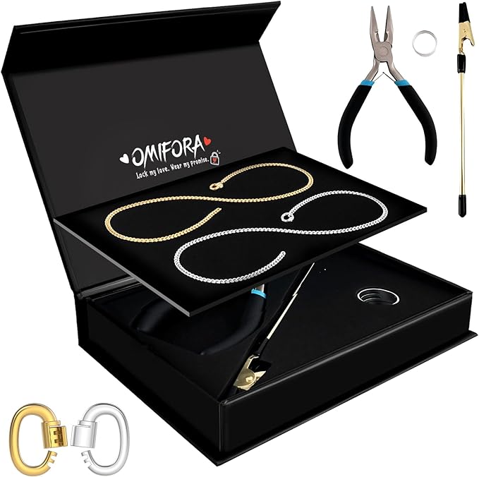 omifora Permanent Bracelet Kit with Ring-Shaped Clasp,DIY Romantic Infinity Jewelry for Couples,Friends & Family,Gift for Anniversaries,Mother’s Day & Birthdays(Silver&Gold)
