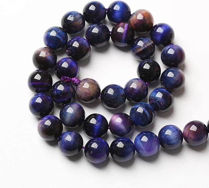 38pcs 10mm AAA Natural Tiger Eye Stone Beads Gemstone Round Spacer Loose Beads for Jewelry Making DIY Bracelet,Necklace, Earrings