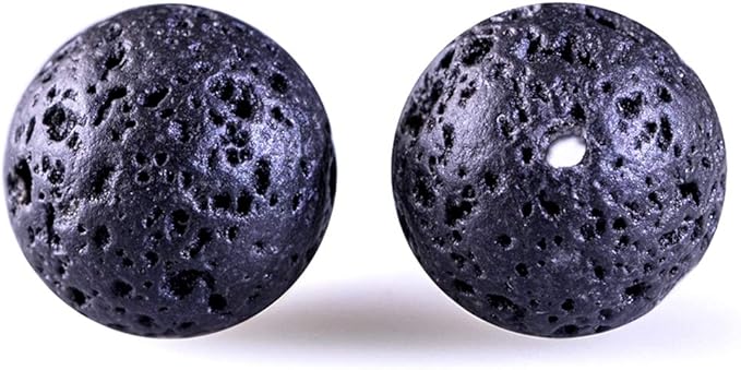 Natural Stone Beads 100pcs 6mm Black Lava Round Genuine Stone Beading Loose Gemstone Hole 1mm DIY Beads for Essential Oil Yoga Bracelet Necklace Earrings Jewelry Making (Black Lava Stone Beads,6mm)