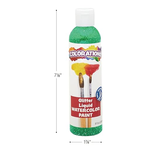 Colorations Liquid Glitter Watercolor Paint, 8 fl oz, Orange, Non-Toxic, Painting, Kids, Craft, Hobby, Fun, Water Color, Posters, Cool Effects, Versatile, Gift