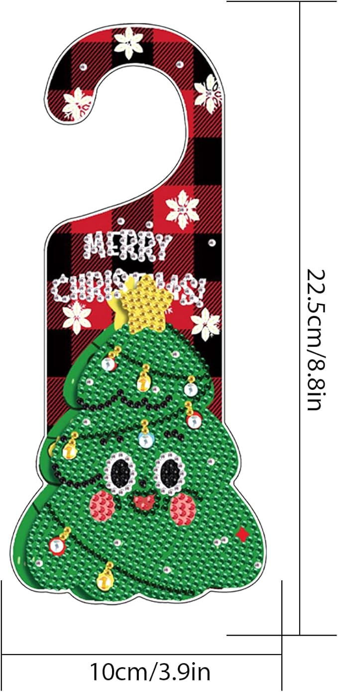 AiYuanzsh Christmas Diamond Painting Door Sign Kit – 5D Special Shaped Drill, No Assembly Needed, Ready to Hang Holiday Crystal Art Door Decoration for Home Wall Window Gift