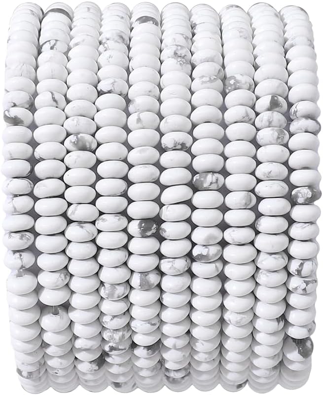beadia natural white howlite disk stone beads 4x2mm 160pcs rondelle loose semi gemstone beads for jewelry making design