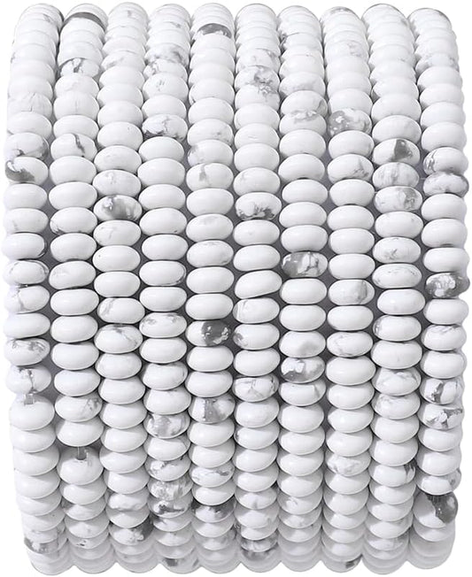 beadia natural white howlite disk stone beads 4x2mm 160pcs rondelle loose semi gemstone beads for jewelry making design