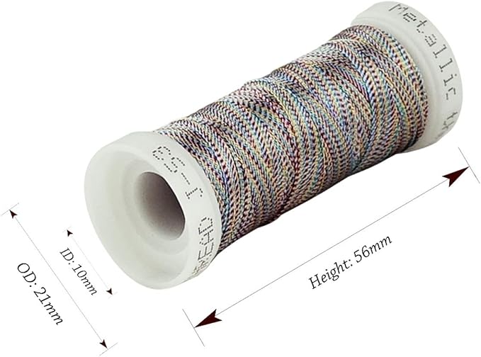 Metallic Embroidery Thread 200 Yards Each for French Embroidery or Machine Embroidery for Janome Brother Pfaff Babylock Singer Bernina Husqvaran and Most Home Embroidery Sewing Machines (6 Colors #2)