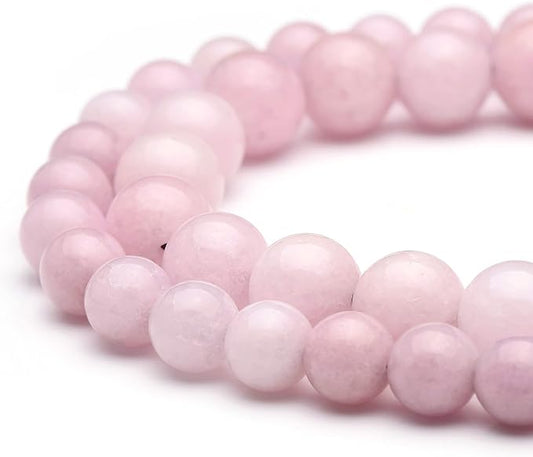 youngbling natural gemstone beads for jewelry making,10mm pink chalcedony polished round smooth stone beads for bracelet necklace 15 inch