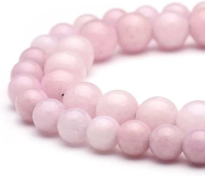 youngbling natural gemstone beads for jewelry making,8mm pink chalcedony polished round smooth stone,genuine real stone beads for bracelet necklace 15 inch(pink chalcedony,8mm)