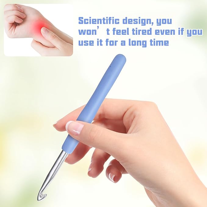 Crochet Hook, 7.0 mm Ergonomic Crochet Hook, Crochet Needles, Ergonomic Handle Crochet Hooks, Knitting Needles with Soft Handle Beginners and Experienced Hobbyists (7.0 mm)