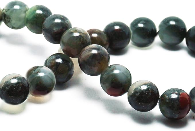 Natural Gemstone Beads for Jewelry Making - 6mm Stone Round Craft Beads for Bracelets(58-62pcs, African Bloodstone)