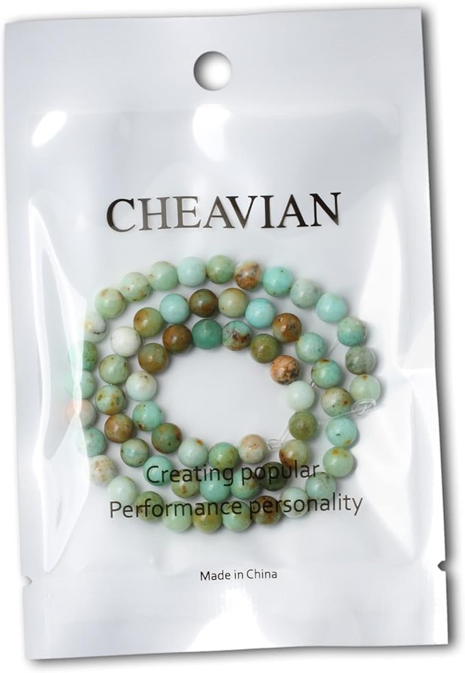 cheavian 60pcs 6mm natural mongolian turquoise stone round loose beads for jewelry making 1 strand 15"