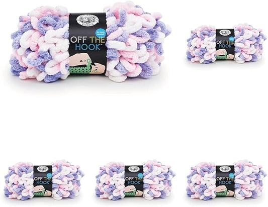 Lion Brand Yarn Off The Hook Yarn, Bulky No-Needle Craft Yarn for Crocheting, Hand-Knitting Yarn, 5-Pack, Unicorn
