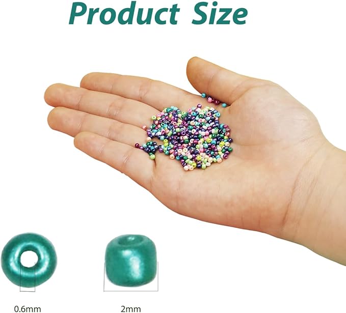 VOOMOLOVE 12/0 Glass Seed Beads Kit - 15800pcs, 24 Colors, 2mm, Bracelet Making Beads with 24-Grid Plastic Storage Box