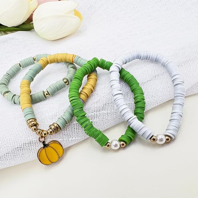 10 Strands Clay Bead, Heishi Beads for Bracelet Stack, Earth Tone Clay Beads for Adults, Flat Beads Kit for Friendship Bracelets, Neutral Beads Bracelet Making Kit(Grey)