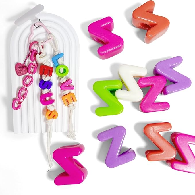 Maerolre 20Pcs Large Letter Beads, 20mm Big Acrylic Bubble Alphabet Beads, Colorful Plastic Beads for DIY Keychains, Jewelry Making, Phone Crafts Projects - Z