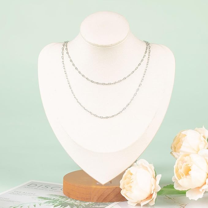 UMAOKANG 32.8 Feet Stainless Steel Jewelry Making Chains Embossed Cable Link Chain Necklace Bracelet DIY for Women Jewelry Chains Bulk