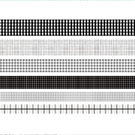 YUBBAEX 6 Rolls Plaid Washi Tape Set Basic Grid Masking Decorative Tapes for Arts, DIY Crafts, Journals, Planners, Scrapbooking, Wrapping (Black Plaid)
