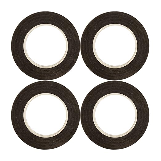 DECORA 1/2" Wide 4 Rolls Brown Coffee Floral Stem Wrap Tapes for Wedding Bouquets,Flower Pens and Artificial Flower Decorations