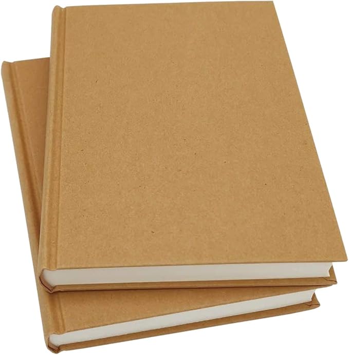 8.5x11 Sketch Book, Pack of 2, 240 Sheets (100gsm), Hardcover Bound Sketch Notebook, 120 Sheets Each, Acid-Free Blank Drawing Paper, Ideal for Kids and Adults, Kraft Cover