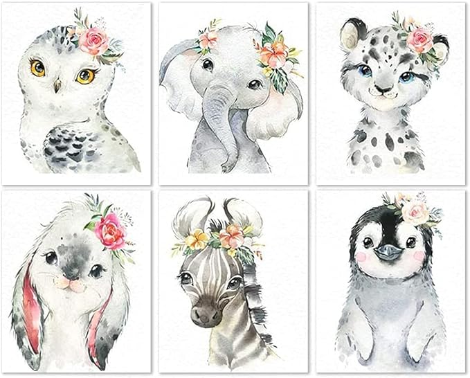 6 Pack Animal Cross Stitch Kits for Adults - Stamped Crossstitching Kits Preprinted 11 Count Cross-Stitch Kit for Beginner, 11CT Prestamped Easy Pattern Needlepoint Kits Crafts for Decor 9.8x13.8inch