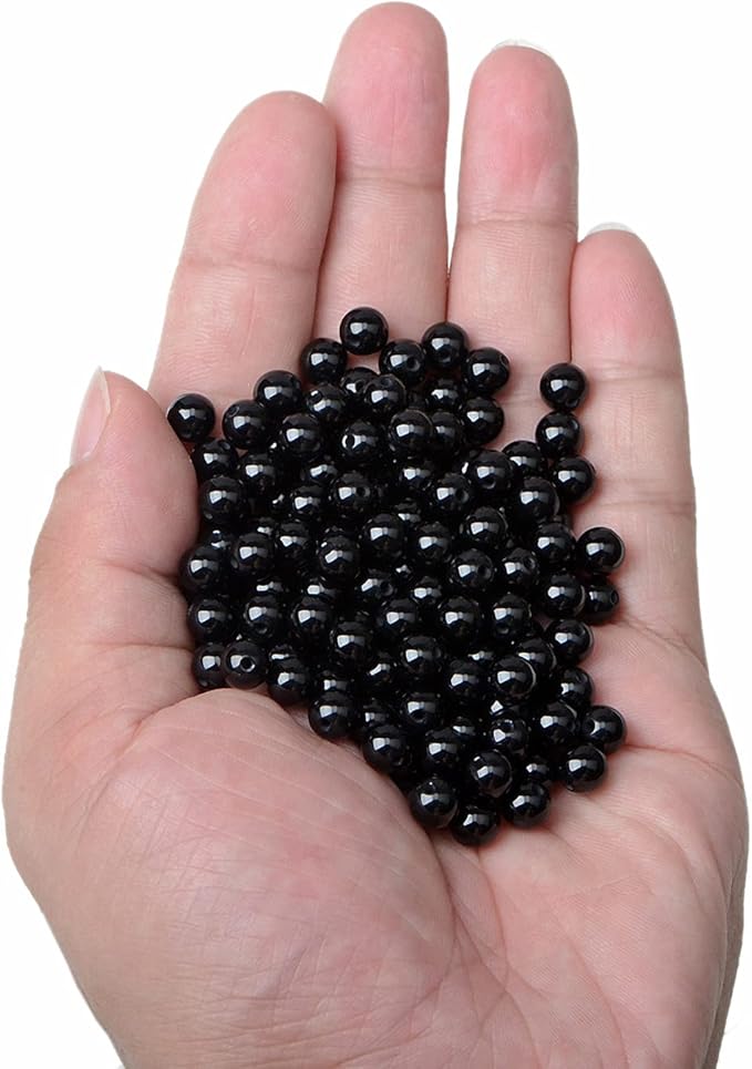 bymitel 6mm natural onyx black agate round beads gemstones genuine with 210pcs diy jewelry making unisex (6mm 210pcs, black onyx)