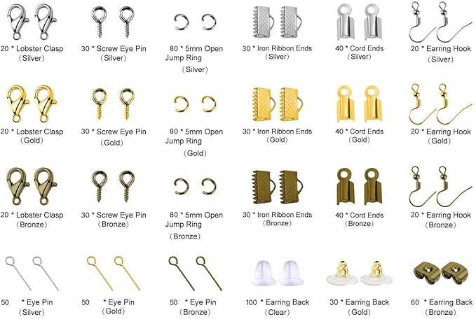 PAXCOO Jewelry Making Supplies Kit - Repair Tools with Accessories, Pliers, Findings, Beading Wires for Adults and Beginners