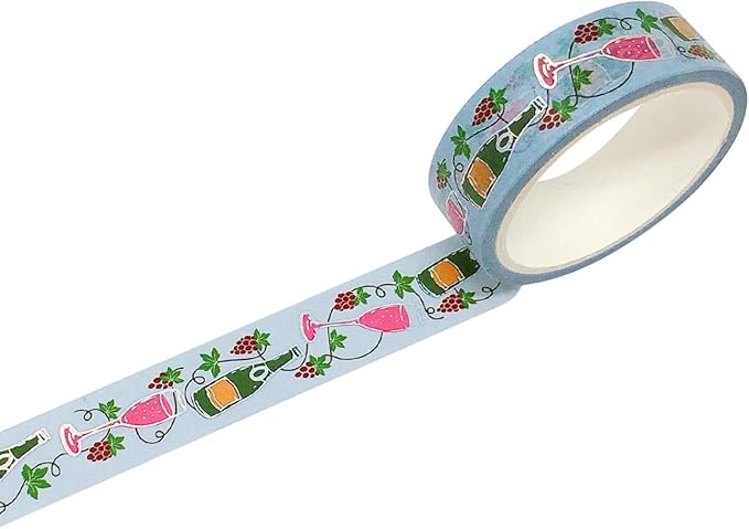 allydrew Gold and Silver Foil Washi Masking Tape, 15mm x 5M, New Years Celebration