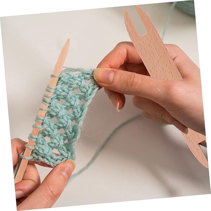 EXCEART DIY Weaving Loom Craft Kit - Includes 4Pcs Wooden Shuttle Sticks and Knitting Needles - Hand Loom Sticks for Scarf - Sweater - Tapestry - Cross Stitch Kits - Knitting Accessories -