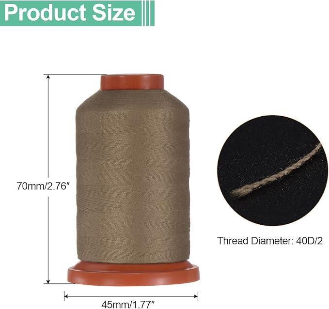 uxcell 40D/2 Sewing Thread 1100 Yards Polyester Household Sewing String Hand Stitching Polyester Cord for Clothing Stitching Shoe Bag Repairing DIY Craft Dark Brown