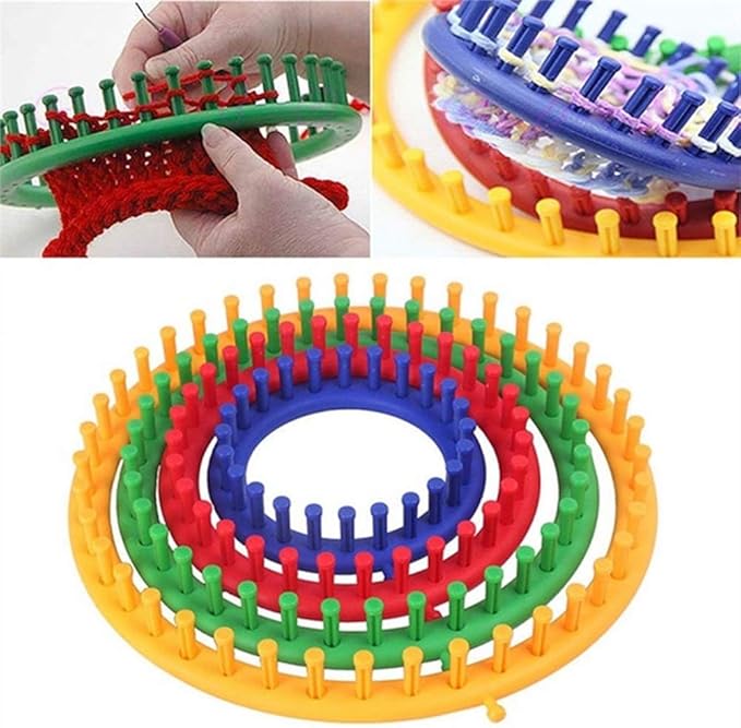 QUPA AM STORE JapanAmStore Round Knitting Loom Set Plastic Circle Knitting Loom for Hats Scarf Shawl (1 Set)