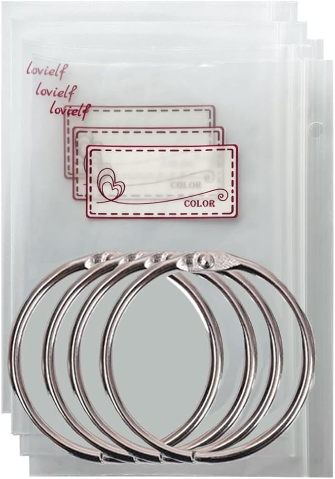 Embroidery Threads Cross Stitch Floss Bag Organizer 5.12 x 3.6 inch - 200 Pack with 4 Rings