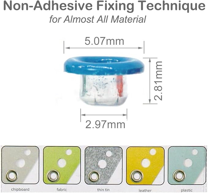 FoRapid 3mm/1/8 Aluminum Quicklet Eyelets-Scrapbooking/Birthday Wedding Greeting Holiday Card/Paper Craft/Luggage Cruise Tag/DIY Album/Clothing etc-Pre-Cut Back Slit Set with a Pen-84 PCS (Vivid)
