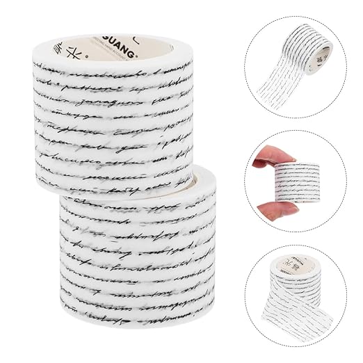 NOLITOY 2 Rolls Washi Scrapbooking Tape Vintage Gothic English Calligraphy Tape for DIY Crafts Arts Scrapbooking Album Journal Planners