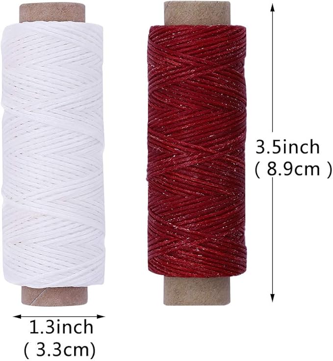 BUTUZE 550Yards Leather Sewing Waxed Thread,150D 55Yards Per Spool Stitching Thread for Craft DIY,Bookbinding,Shoe Repairing,Leather Sewing
