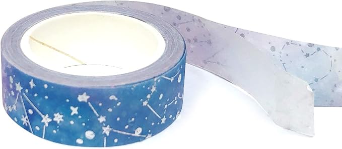 allydrew Gold and Silver Foil Washi Masking Tape, 15mm x 5M, Constellations