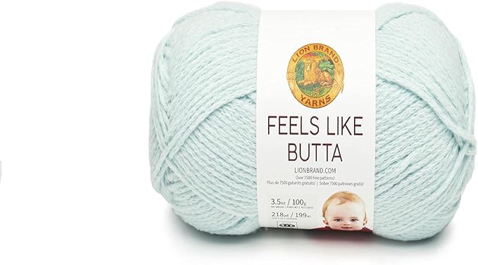 Lion Brand Yarn, Feel Like Butta Velvety Soft Yarn for Knitting, Crochet, and Crafts, Ice, 1 Pack, Chenille Like Fiber for Plush Baby Blankets, Amigurumi Toys, and Worsted Weight Sweaters