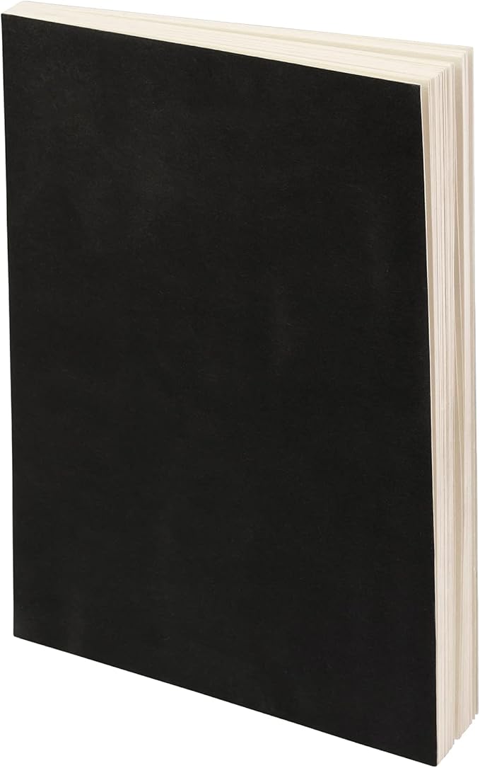 LayFlat Sketchbook - 8.27 x 11 Inches - Black Blank Note Book, 64 Sheets, Thick 100gsm Paper, for Drawing, Sketching, and journaling