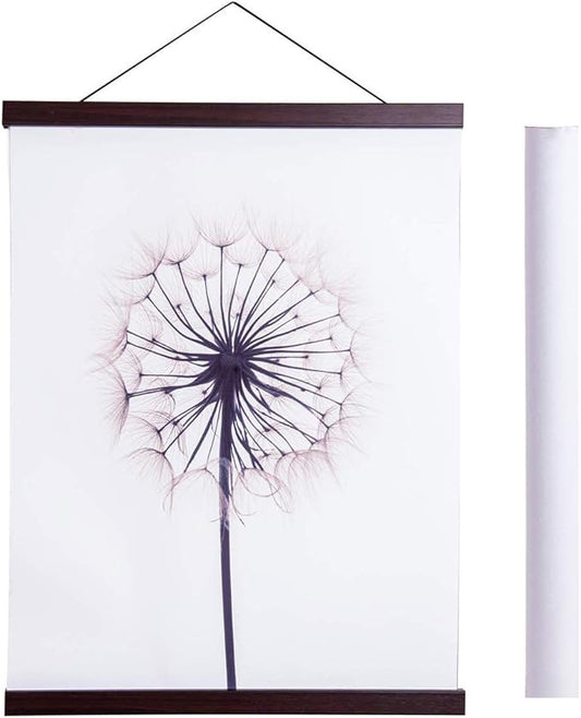 Artmag Magnetic Poster Hanger Frame, 36x24 36x48 36x12 Light Wood Wooden Magnet Canvas Artwork Print Poster Hangers Frames Hanging Kit (Walnut, 36")