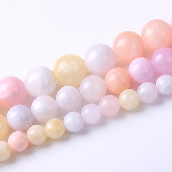 Colorful Rice Topaz Stone Beads for Jewelry Making Gemstone Round Crystal Bracelet Necklace 1 Strand 15.5inch 31PCS 12MM