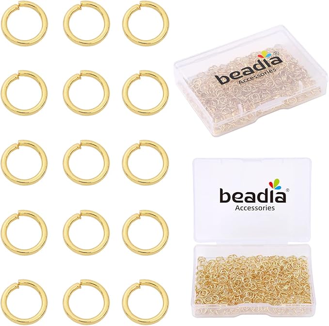 14K Gold Plated Jump Rings Non Tarnish 5mm 400pcs for Jewelry Making Findings