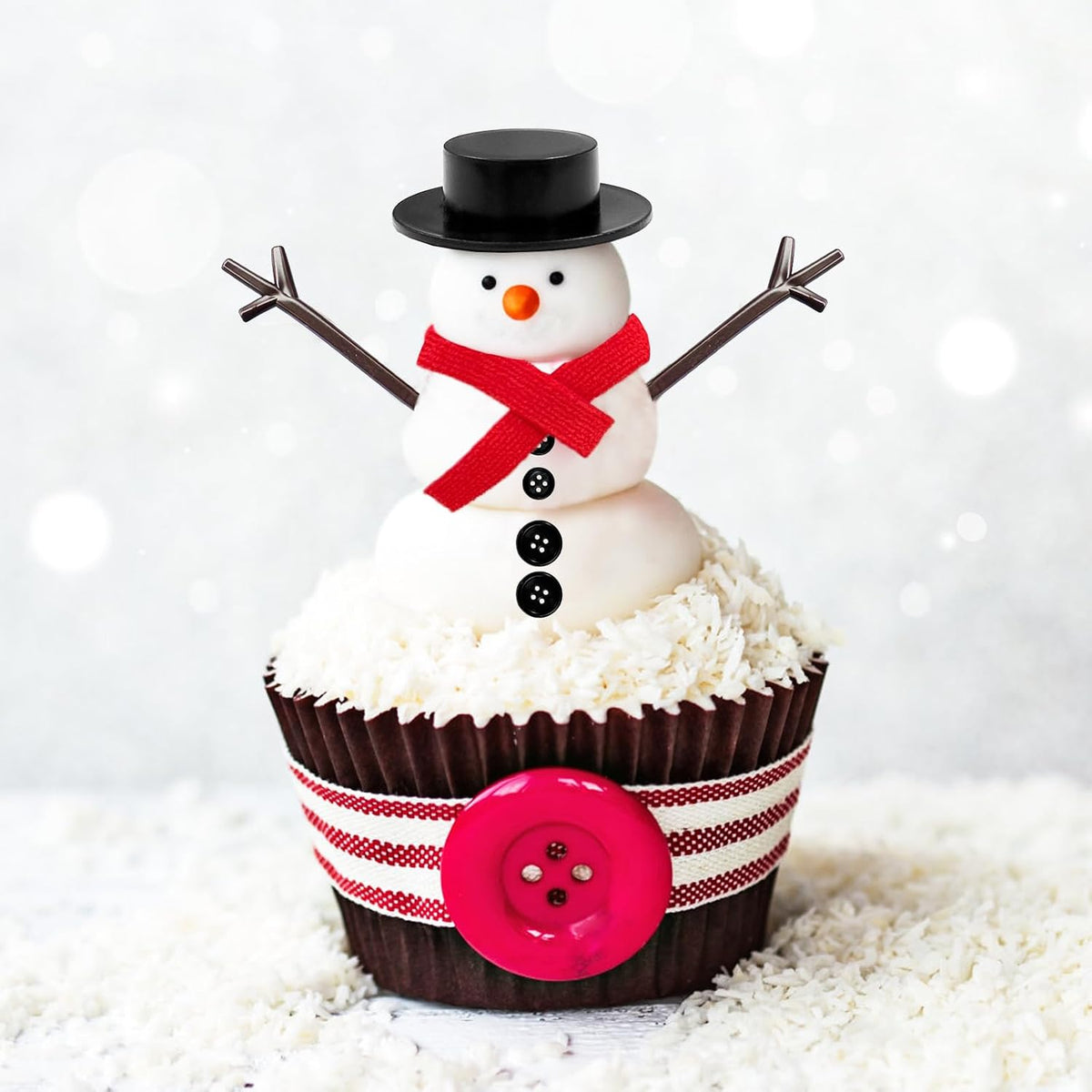 Haawooky 540 Pcs Snowman DIY Crafts Kit,Snowman Crafts with Black Hats,Carrot Noses Buttons,Tiny Buttons,Trigeminal Hands and Colorful Scarfs,Build a Snowman Kit Christmas Party Supplies for Adults