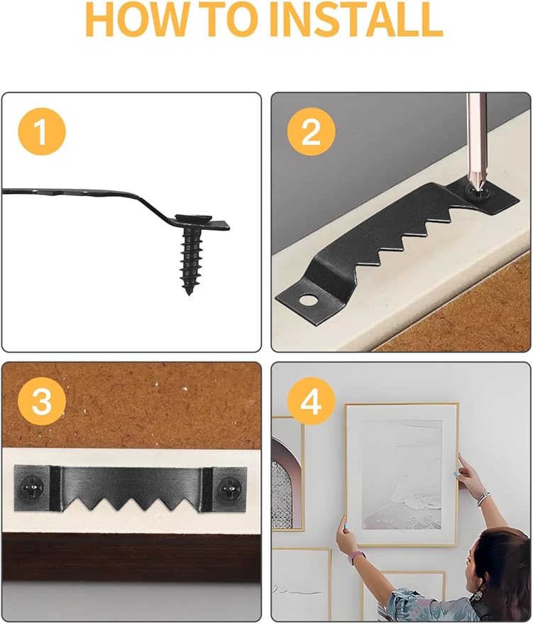 100 Pack Sawtooth Picture Hangers – Small & Heavy-Duty,2 Sizes for Photo Frames,Art,Paintings,and Canvas Hooks