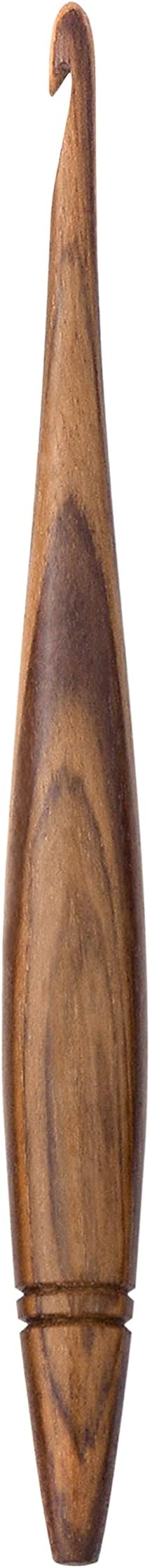 Ommi Ergonomic Handle Crochet Hooks | Handcrafted 7’’ Teak Wood Crochet Hook | Knitting Needle, Craft Yarn Weave | Best Gift! (Teak, 6 mm)