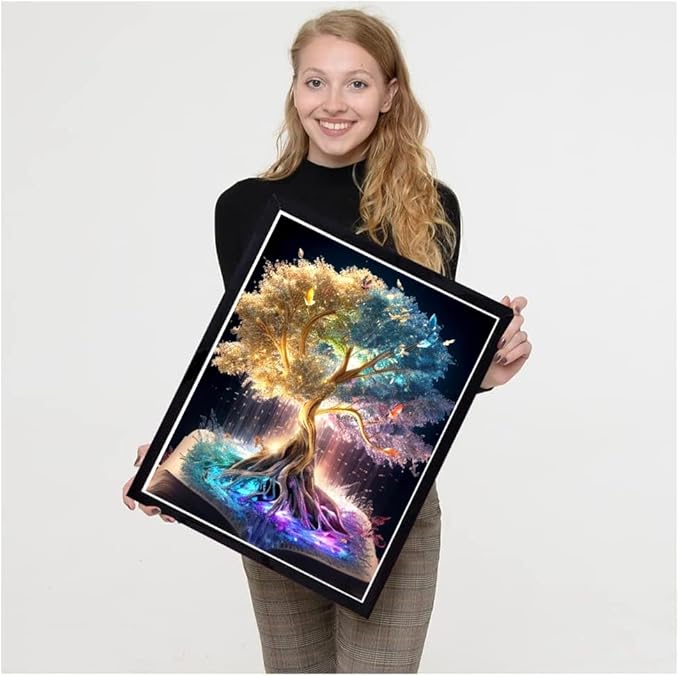 Tree of Life Stamped Cross Stitch Kits - Counted Cross Stitch Kits for Beginners Adults,11 CT Patterns Dimensions Embroidery Kits Arts Craft Kits,for Gift and Home Decor 12 x 16in