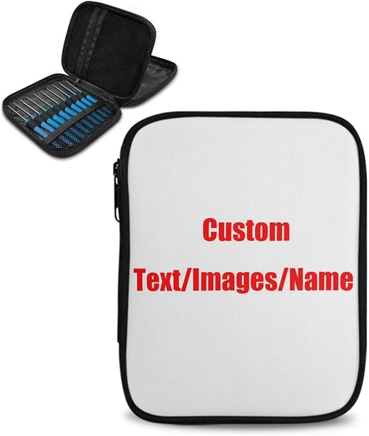 Hechitok Custom Hook Case, Organizer Zipper Bag with Web Pockets for Various Crochet Needles and Knitting Accessories Easy to Carry