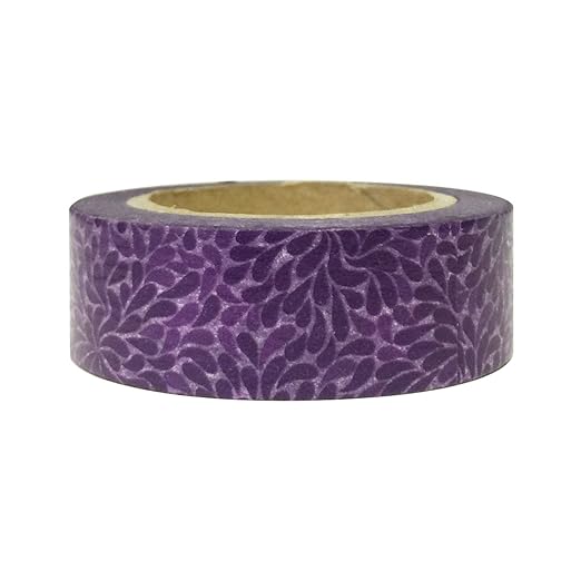 Wrapables Colorful Patterns Washi Masking Tape, Purple Bloom