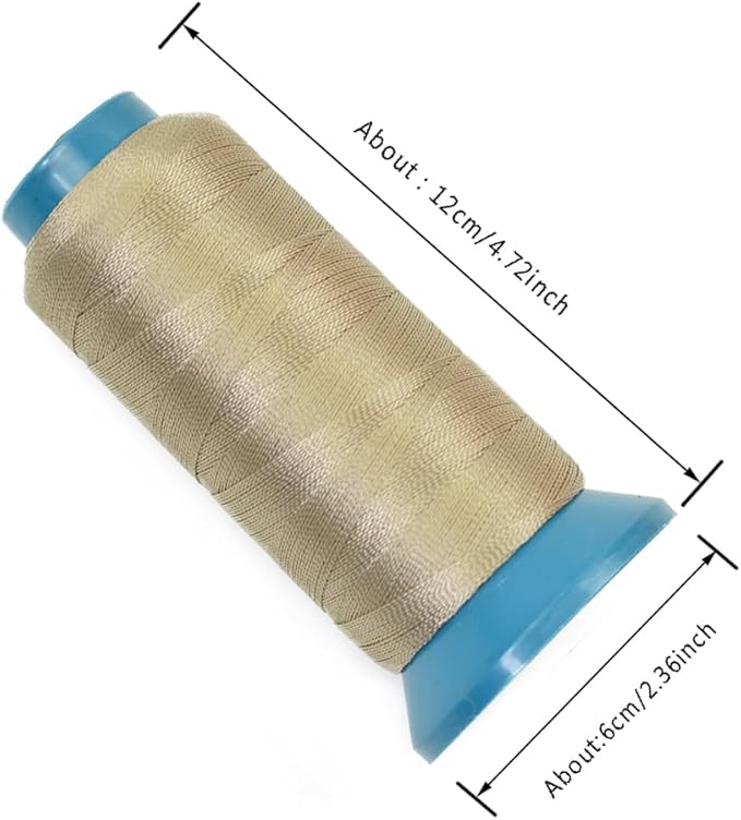 Hair Weaving Thread with T/C/J/I Needles 1500 Yard Strength Polyester Thread Sewing Thread for Making Wigs Hair Extension Kit (Gray Blonde)