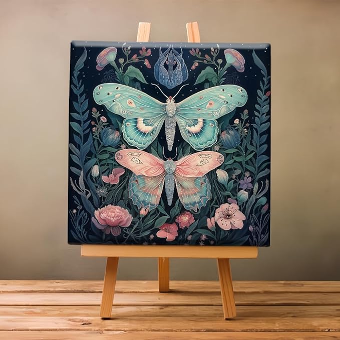 Natuyalo Framed Paint by Numbers on Canvas Butterflies in Jungle Acrylic Paint by Numbers Kits for Adults Beginner Animals Pictures Painting Kits Ideal Gift Home Wall Decor 12x12 Inch