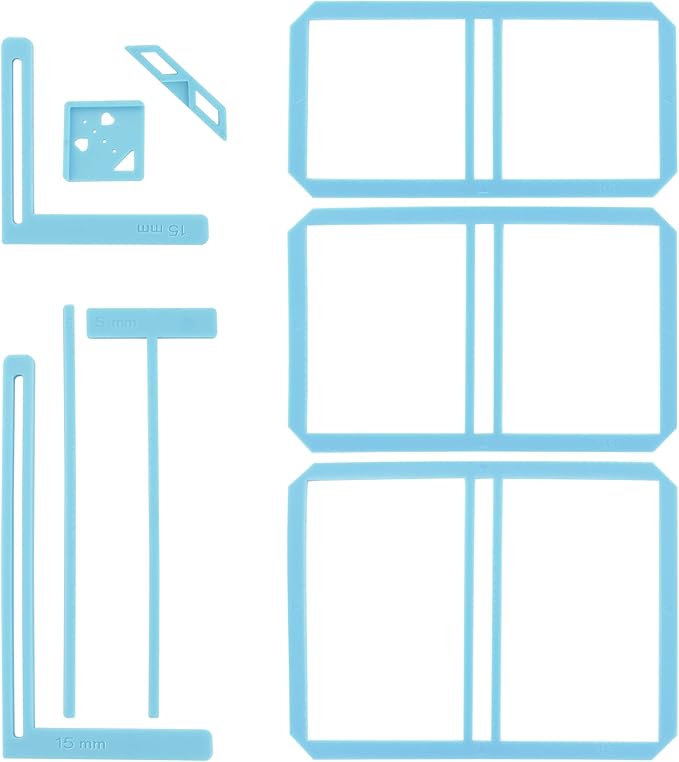 UPTTHOW 9Pcs Bookbinding Easy Scrapbooking Tool for Starter, Complete Great Stencils and Cutter Guide Kit Can Be Made into Notebook Calender Junk Journal Handbook