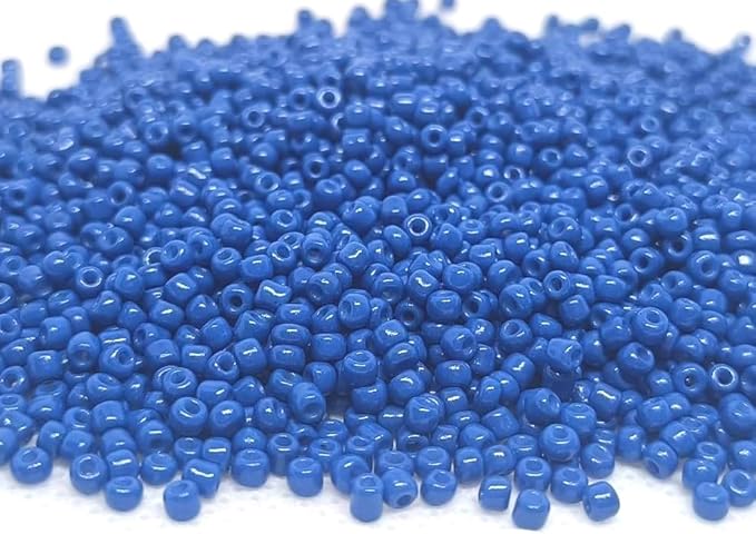 Perlin Glass Seed Beads 2mm 11/0 Round Mini Small Pony Beads 6500pcs for Making Earrings Bracelets Pendants Waist Jewelry DIY Handmade Opaque Color Kit (Sapphire Blue)